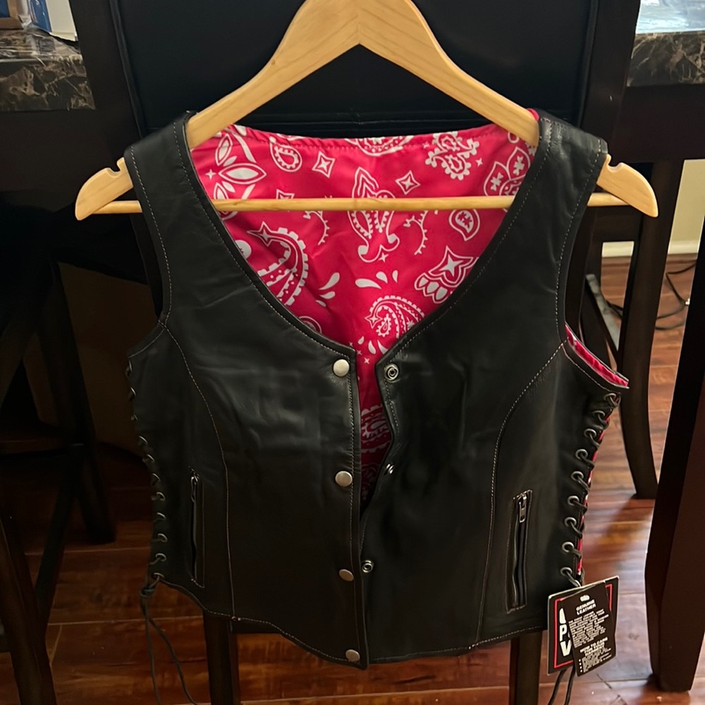 Arizona Biker Leather Ladies Gun Pocket Vest Size S NWT